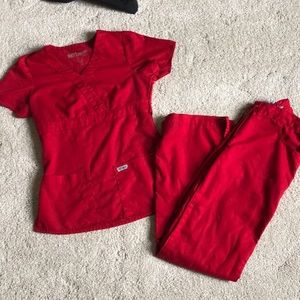 Greys anatomy xxs red scrubs